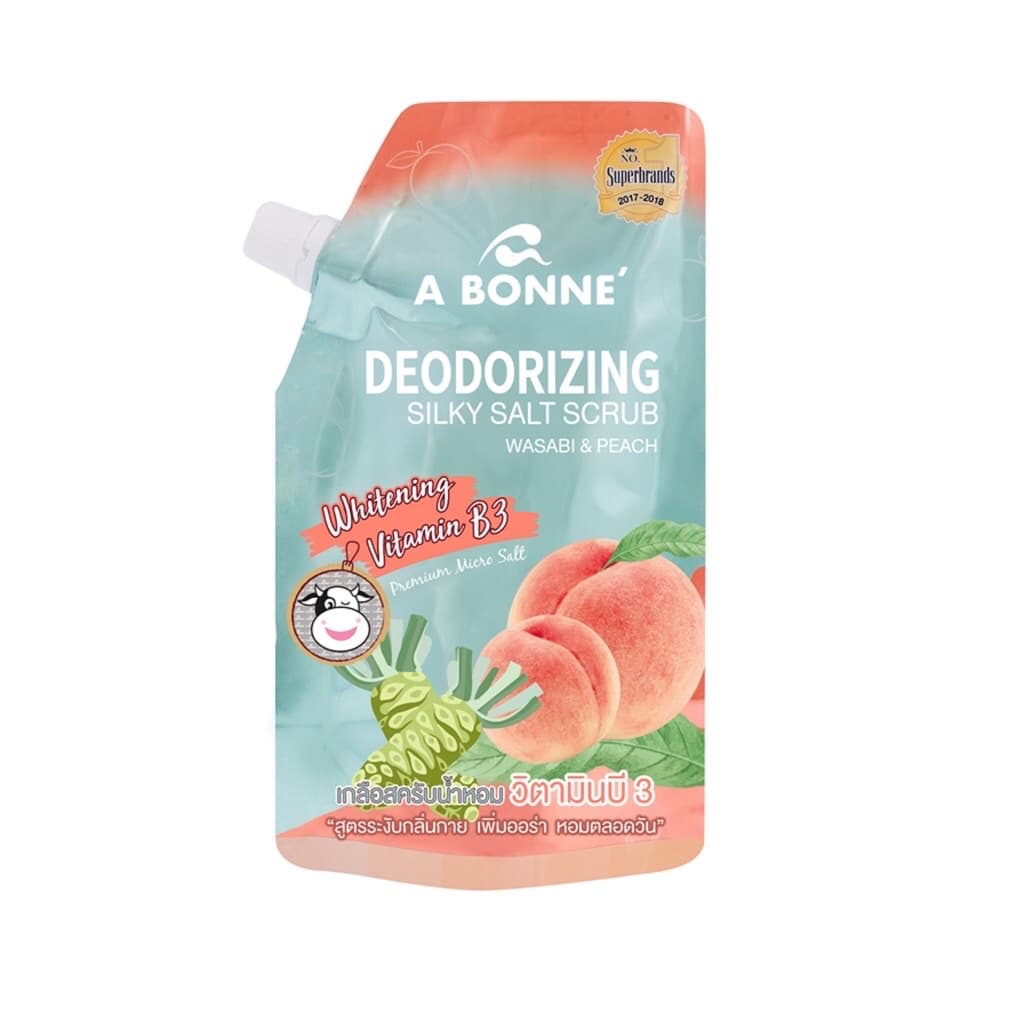 Deodorizing Silky Salt Scrub - Wasabi & Peach