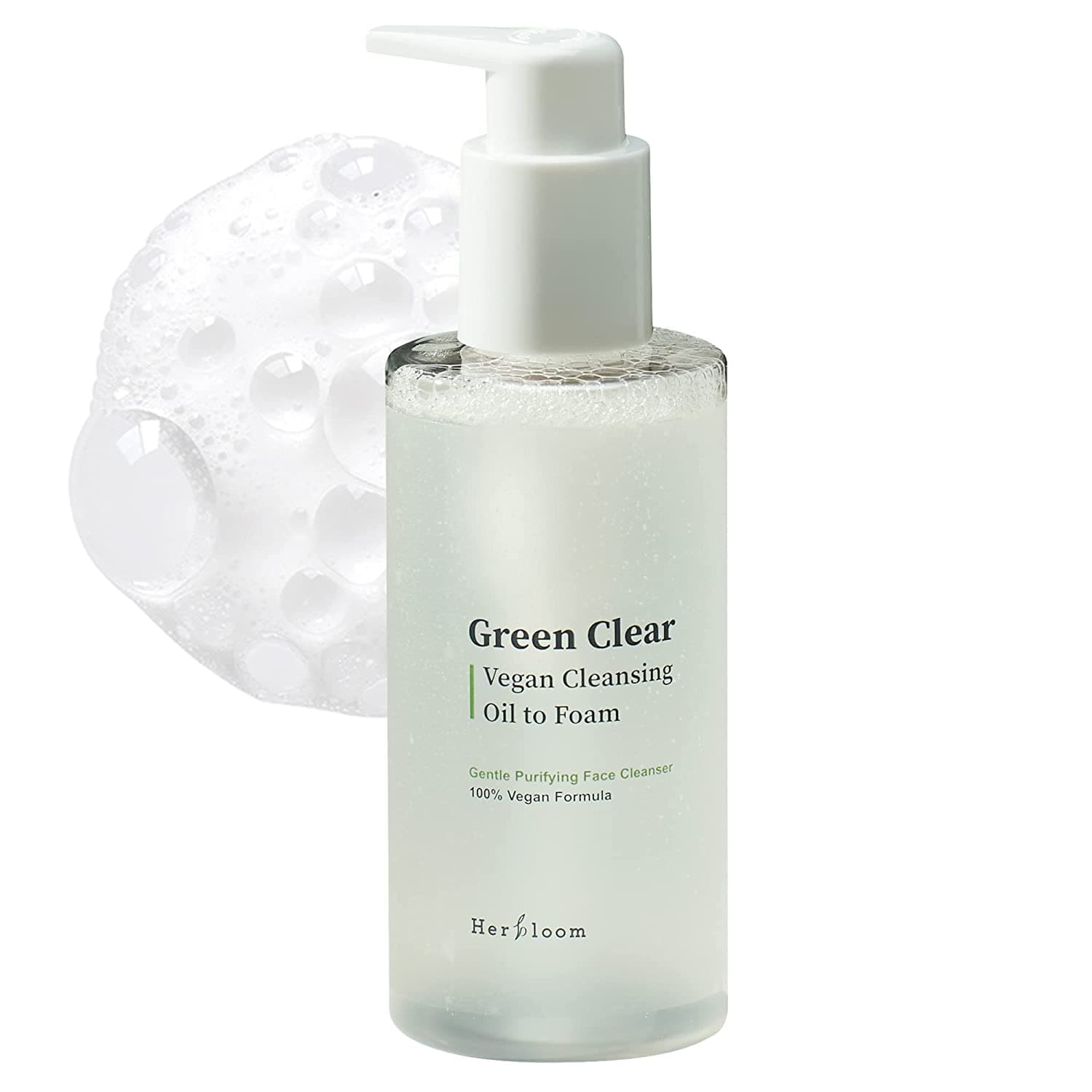 Green Clear Vegan Cleansing Oil to Foam