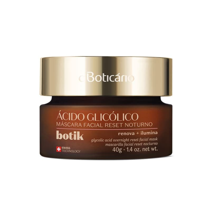 Máscara Facial Reset Noturno Ácido Glicólico Botik
