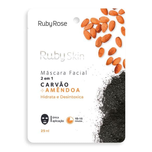 Máscara Facial de Tecido Carvão e Amêndoa
