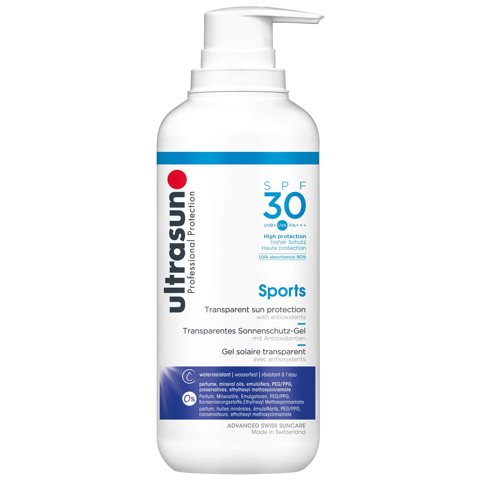 Transparent Sun Protection Sports Gel SPF30