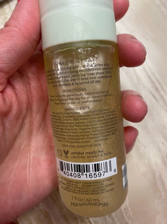 Beekman 1802 Milk Shake Hyaluronic Acid & Squalane Facial Toner Mist review photo by NguyenAndOngLy