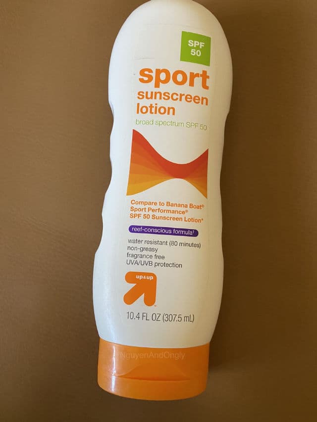 Up&Up Sport Sunscreen Reef-Conscious Formula Lotion Broad Spectrum SPF 50 review photo by NguyenAndOngLy