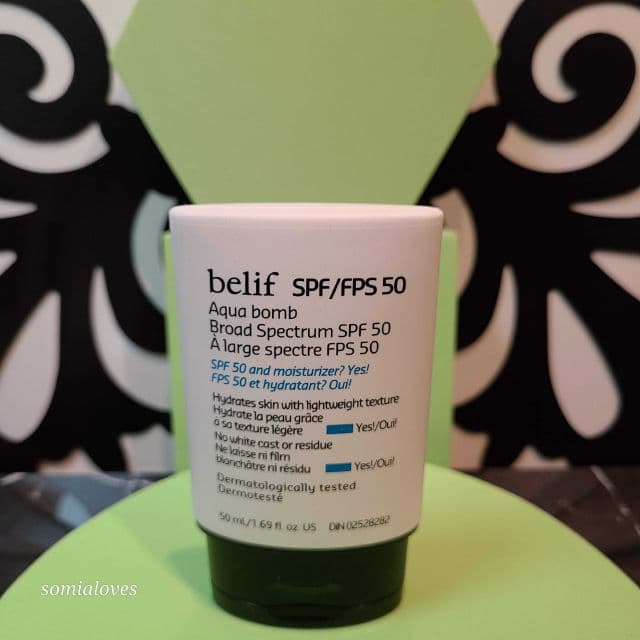 belif The True Cream - Aqua Bomb Sunscreen Broad Spectrum SPF 50 review photo by somialoves