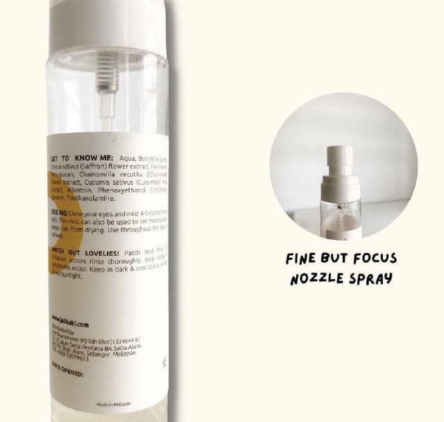 Jelita.KL Saffron Face & Hair Mist review photo by helloskincarejunkie