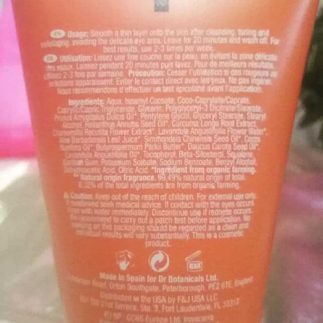 Dr. Botanicals Apothecary Turmeric Restoring Treatment Mask review photo by Picky36781
