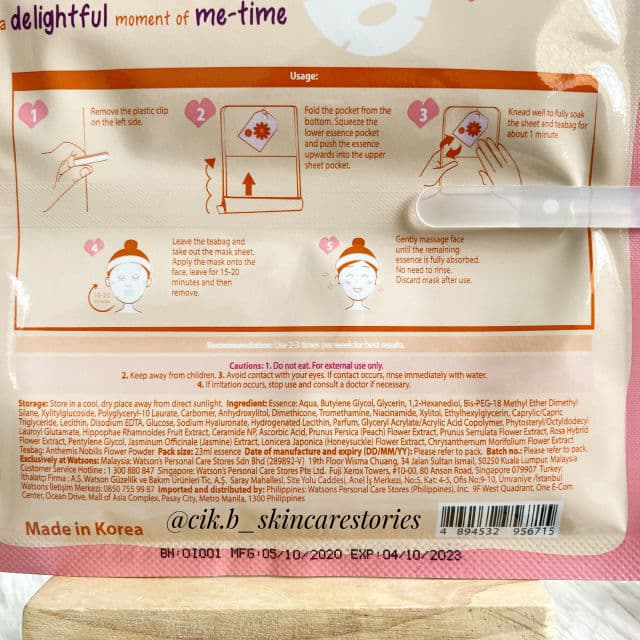 PINK by Pure Beauty Brightening Chamomile Tea Therapy Mask review photo by cikbskincarestories