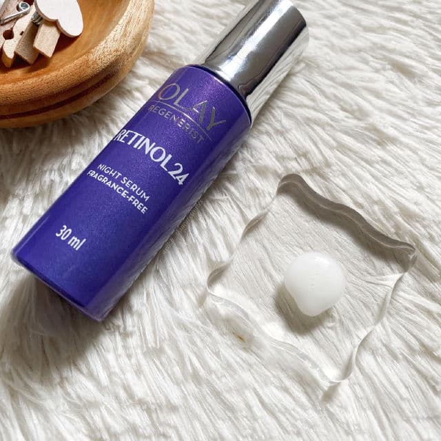 Olay Retinol 24 Night Serum review photo by cikbskincarestories