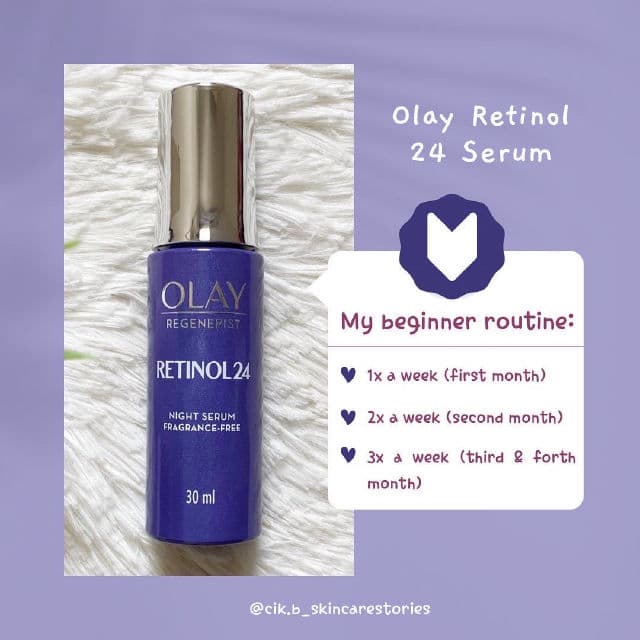 Olay Retinol 24 Night Serum review photo by cikbskincarestories