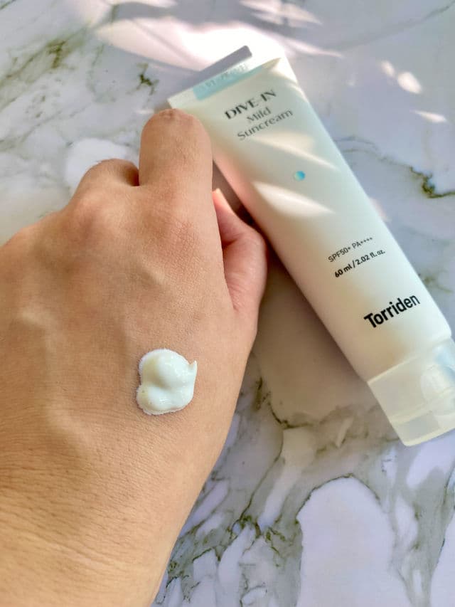 Torriden Dive-in Mild Sun Cream SPF 50+ PA++++ review photo by thespringbelle