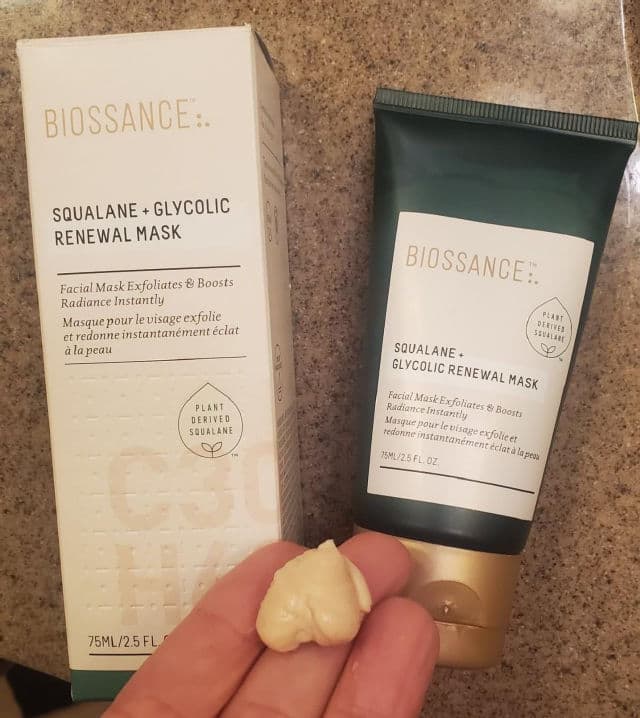 Biossance Squalane + Glycolic Renewal Facial Mask review photo by DrJEM