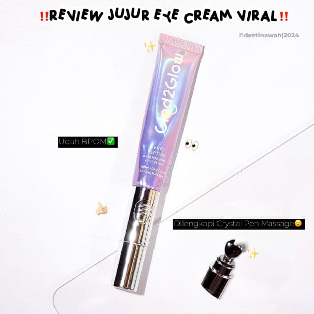 Glad2Glow Berry Peptide Brightening Eye Cream review photo by Destinawah