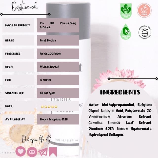Reset The Skin 2% BHA Pore-Refining Exfoliant review photo by Destinawah