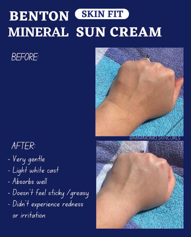 BENTON Mineral Sun Cream SPF50+/PA++++ review photo by MimiMomoSkincare