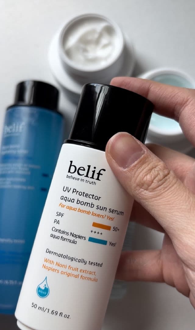 belif UV Protector Aqua Bomb Sun Serum SPF50+ PA++++ review photo by rennielelee