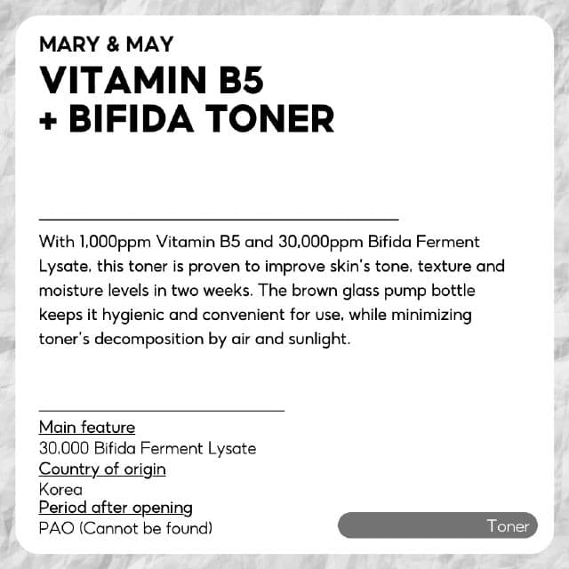Mary&May Vitamin B5 + Bifida Toner review photo by skinwithbes