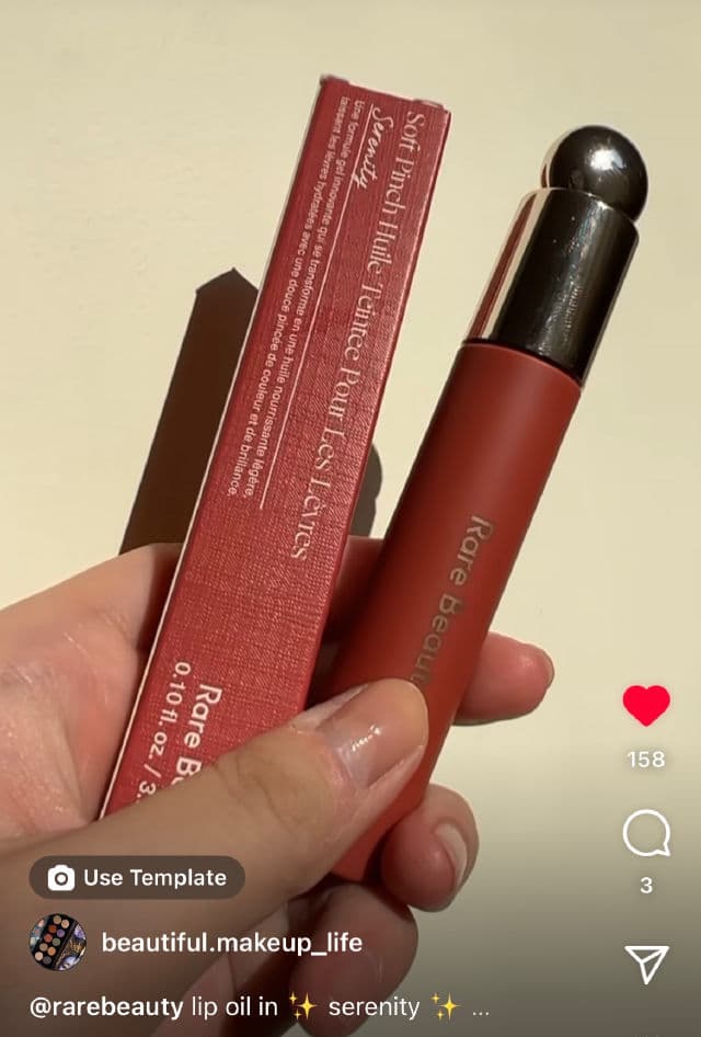 Rare Beauty Soft Pinch Tinted Lip Oil - Serenity review photo by Bemakeuplife