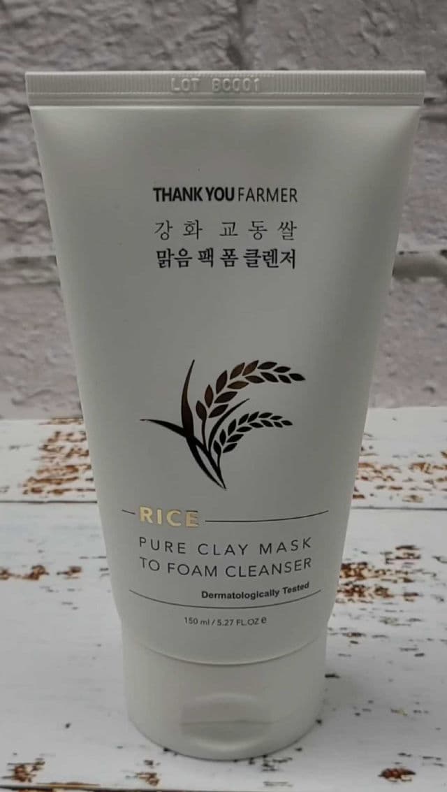 THANK YOU FARMER Rice Pure Clay Mask to Foam Cleanser review photo by RaynaSugarSkull