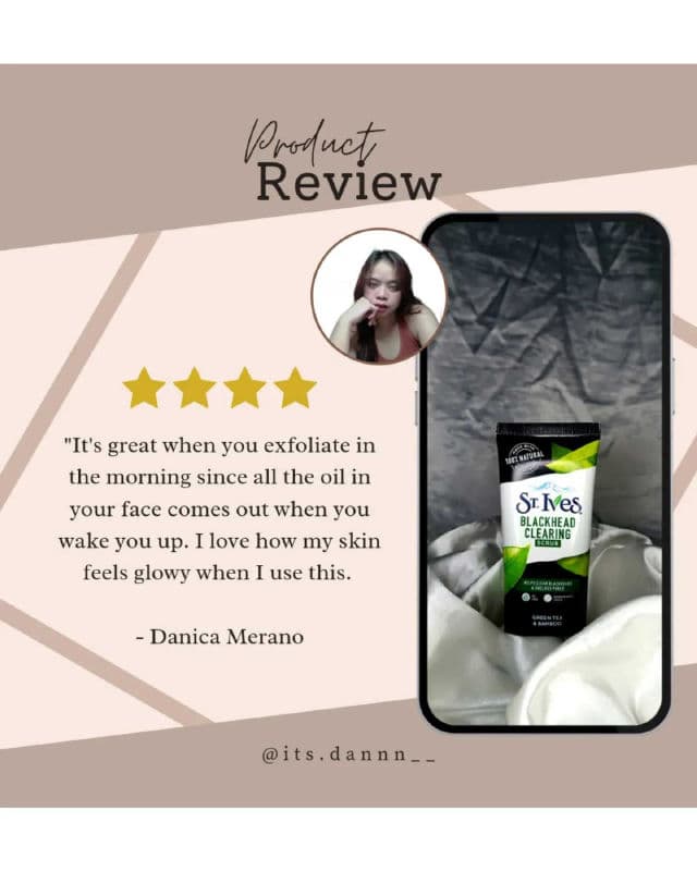 St. Ives Blackhead Clearing Green Tea Scrub review photo by Skincarewithdannn
