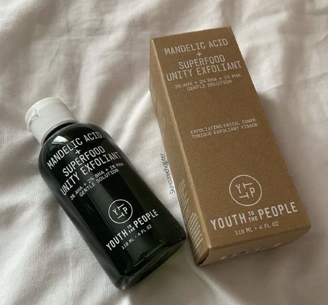Youth To The People Mandelic Acid + Superfood Unity Exfoliant review photo by skincarechapter