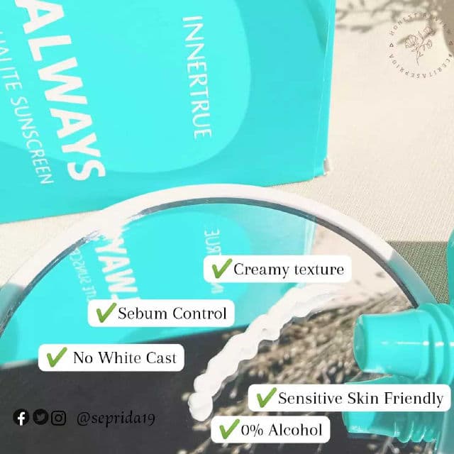 Innertrue Always Aqualite Sunscreen SPF45 PA+++ review photo by sepridawati