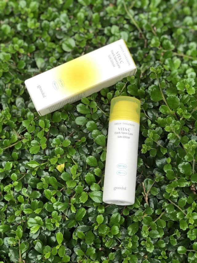 GOODAL Green Tangerine Vita C Dark Spot Care Sun Serum SPF 50+ PA++++  review photo by mommyskincaresecrets