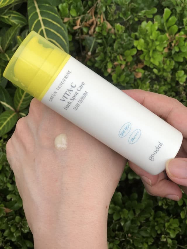 GOODAL Green Tangerine Vita C Dark Spot Care Sun Serum SPF 50+ PA++++  review photo by mommyskincaresecrets