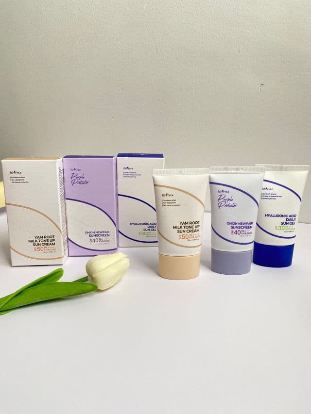 ISNTREE Yam Root Milk Tone Up Sun Cream SPF50+ PA++++ review photo by Mjmitrinh