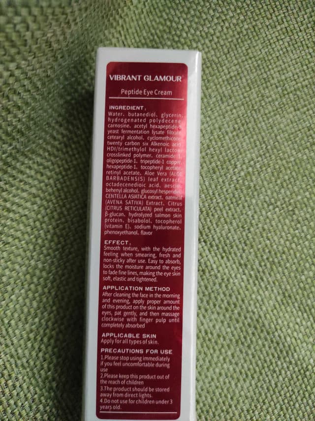 Vibrant Glamour Peptide Eye Cream review photo by Mavle