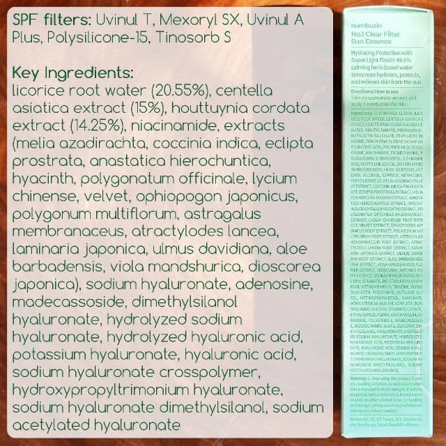 No.1 Pure-Full Calming Water Sunscreen SPF50+ PA++++ product review