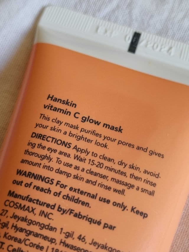 HANSKIN Vitamin C Glow Mask review photo by glowandsunshine