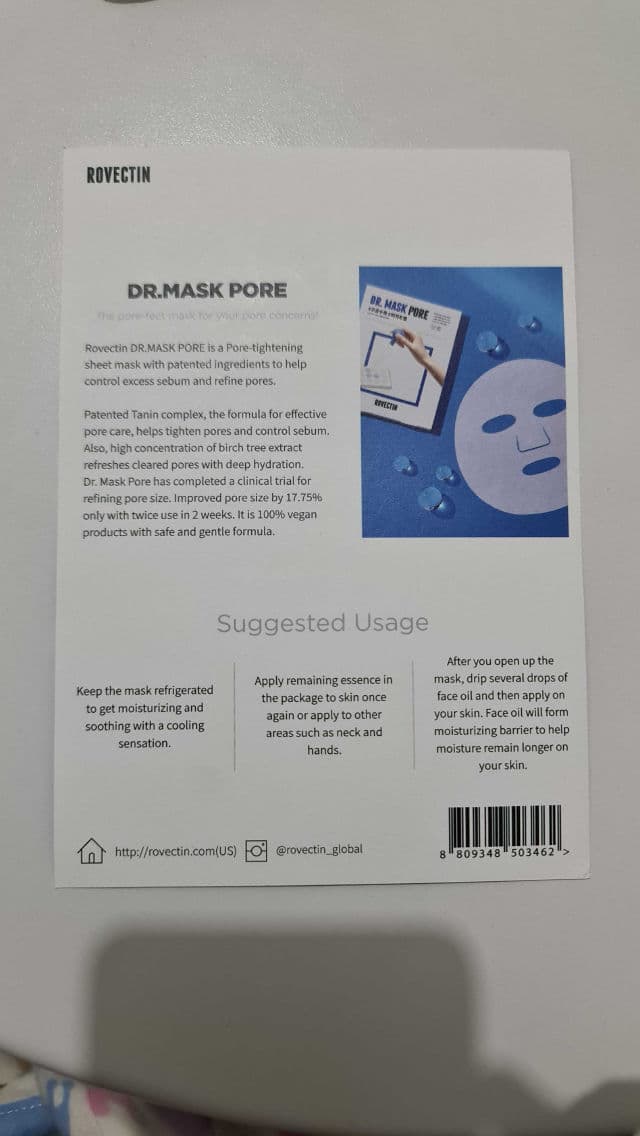 Rovectin Dr. Mask Pore review photo by PinkPeach