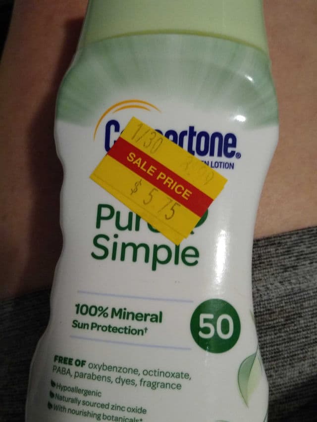 Coppertone Pure & Simple Lotion SPF 50 review photo by jaxgma2020