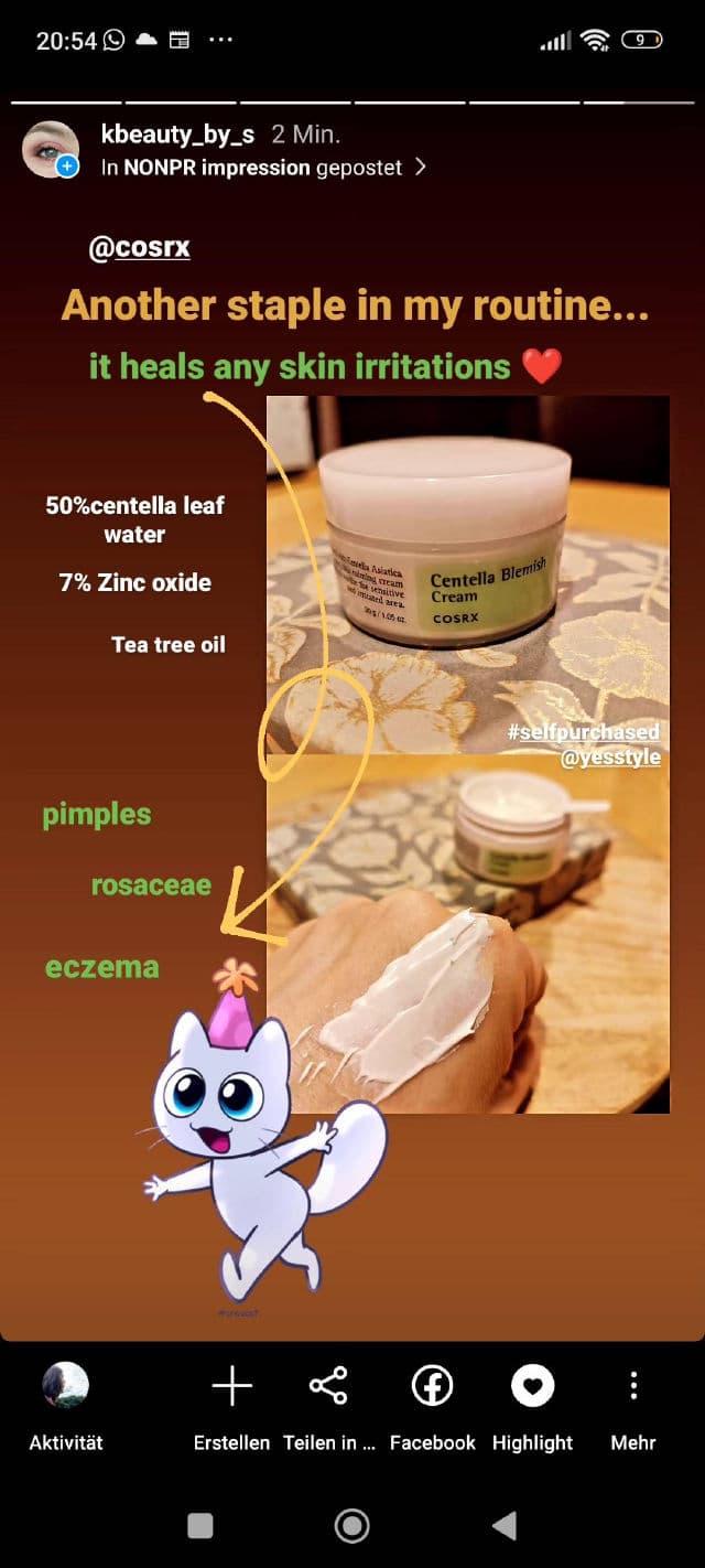 Centella Blemish Cream product review