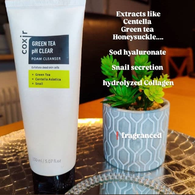 Coxir Green Tea PH Clear Foam Cleanser review photo by kbeautysandra