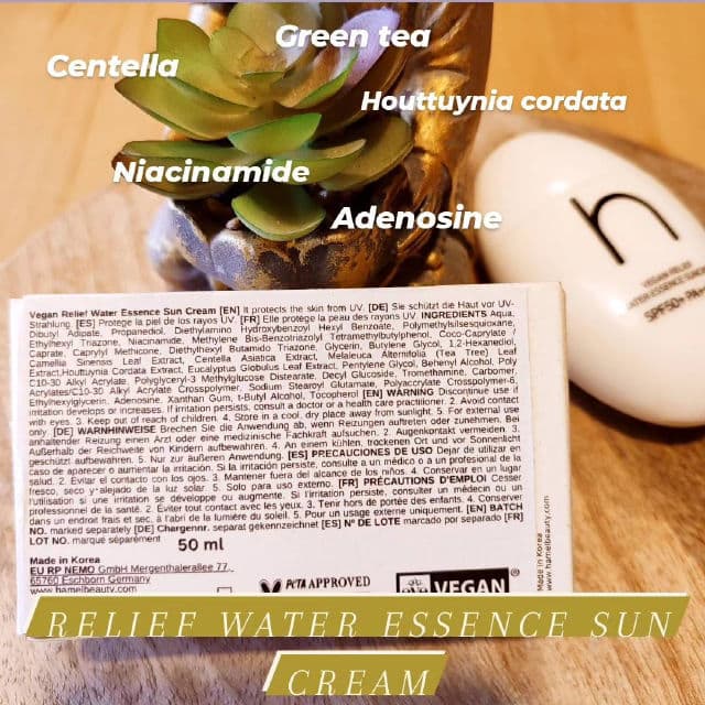Vegan Relief Water Essence Sun Cream SPF50+ PA++++ product review