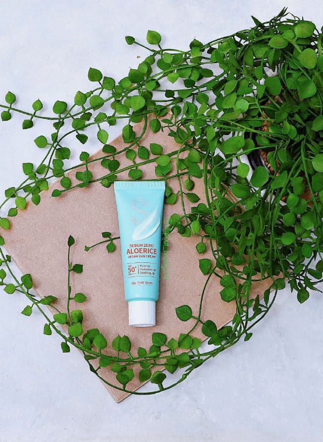 be the skin Sebum Zero Aloerice Vegan Sun Cream SPF 50+ PA++++ review photo by TDK