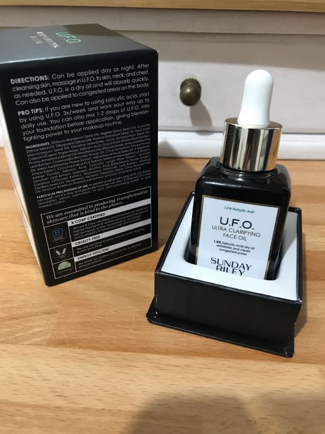 Sunday Riley U.F.O. Ultra-Clarifying Face Oil review photo by sugarvogue