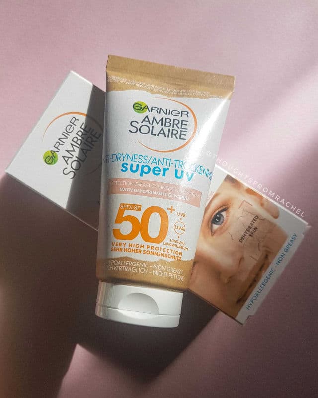 Garnier Ambre Solaire Anti Dryness Face Protection Cream SPF50+ review photo by thoughtsfromrachel
