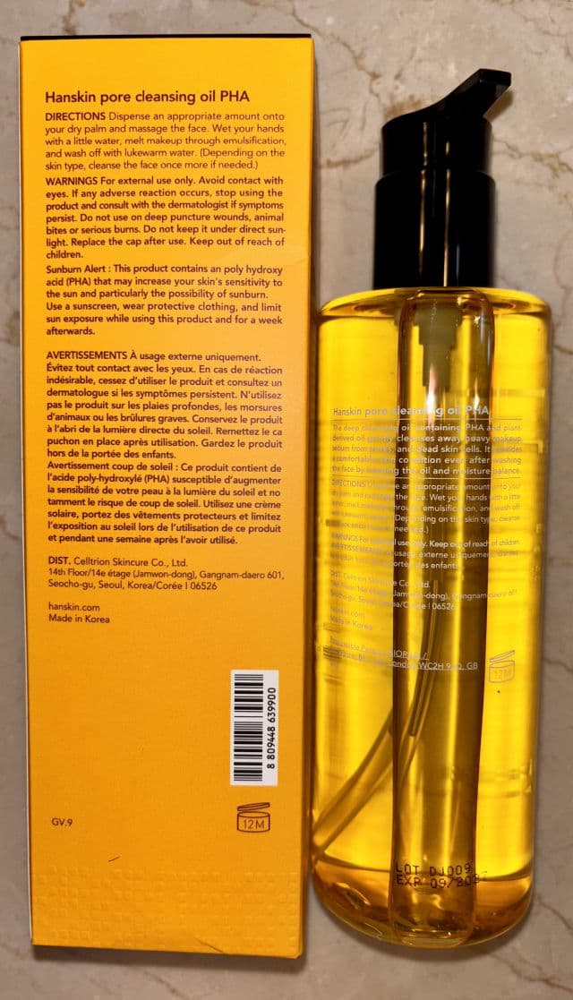 HANSKIN Pore Cleansing Oil PHA review photo by Anne2703