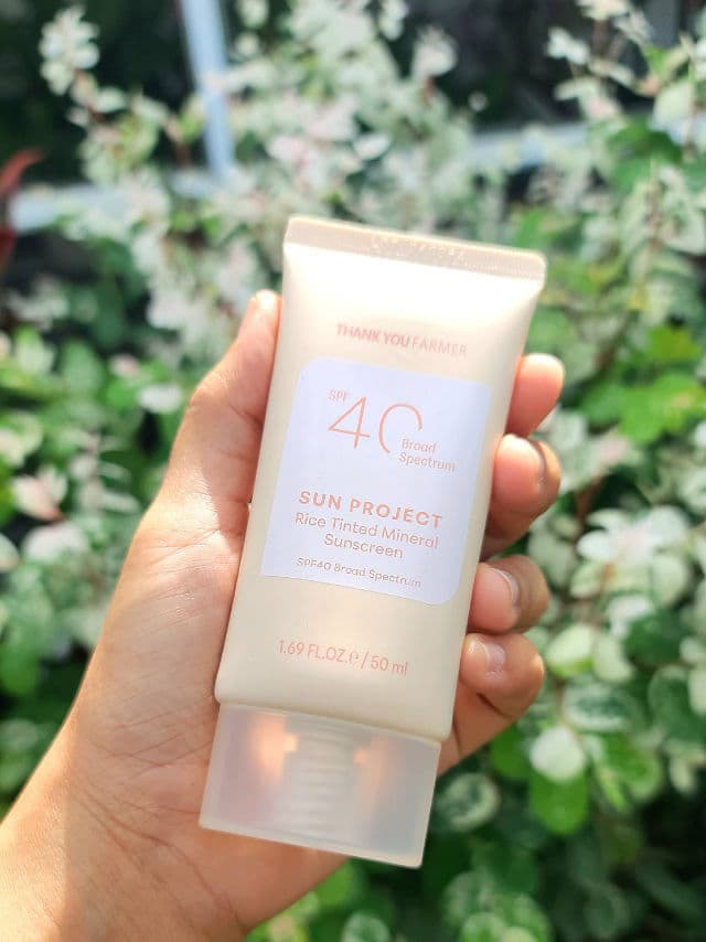 THANK YOU FARMER Sun Project Rice Tinted Mineral Sunscreen SPF40 review photo by tjguida