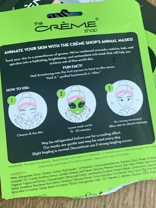 The Creme Shop Power Up, Skin! Animated Alien Face Mask	 review photo by BoxyLady