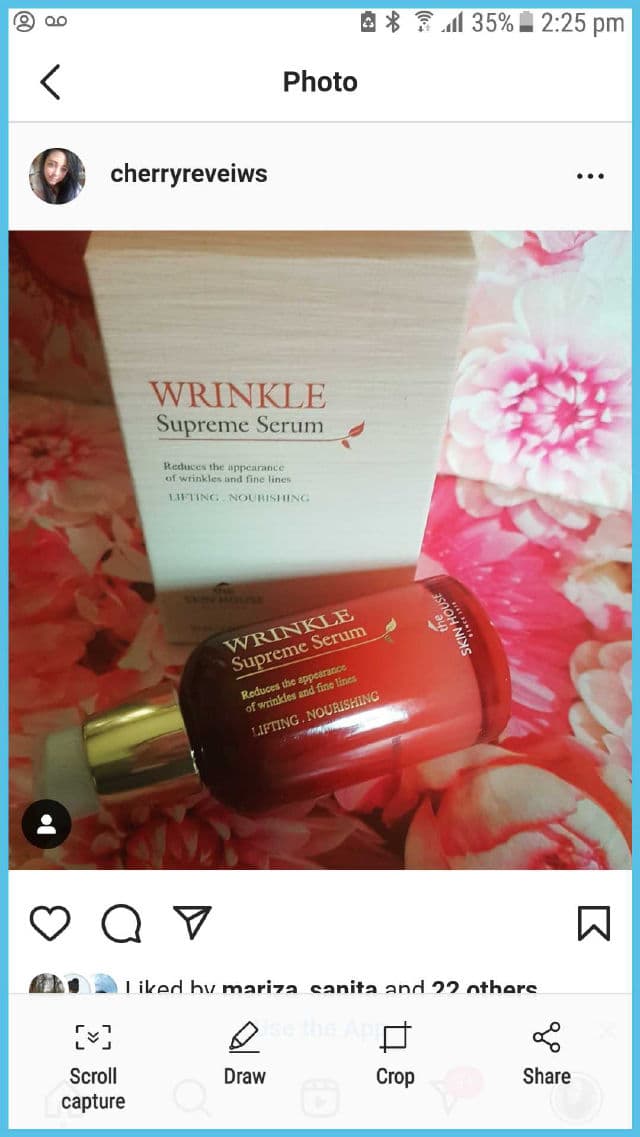 The Skin House Wrinkle Supreme Serum review photo by Cherryreveiws