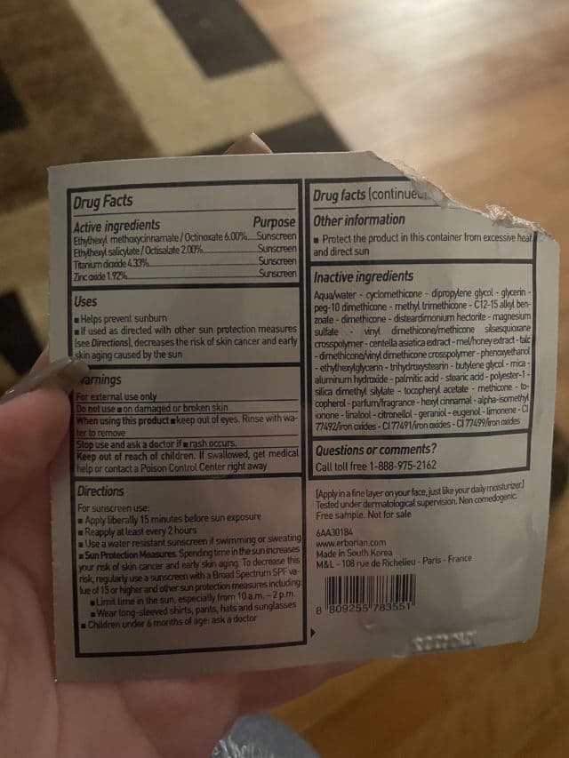 ERBORIAN CC Creme Face Cream SPF 25 review photo by Thursday