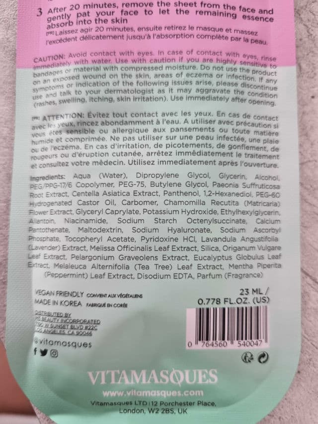 Vitamasques Multivitamin Sheet Mask review photo by lionnen