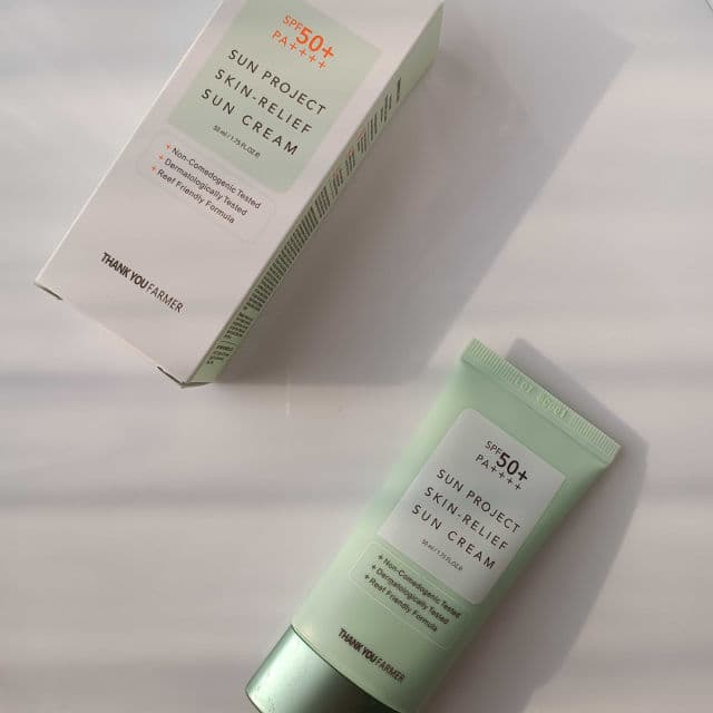 THANK YOU FARMER Sun Project Skin Relief Sun Cream SPF50+ PA++++ review photo by Syifaadzul