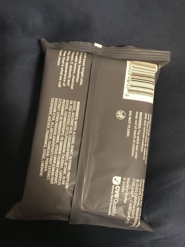 CVS health Beauty 360 Lemon & Charcoal Facial Wipes review photo by irynah