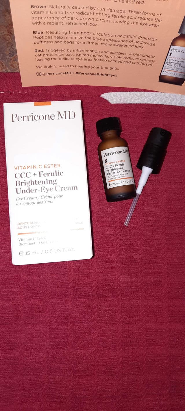 Perricone MD Vitamin C Ester CCC + Ferulic Brightening Under-Eye Cream review photo by TanyaKirk74