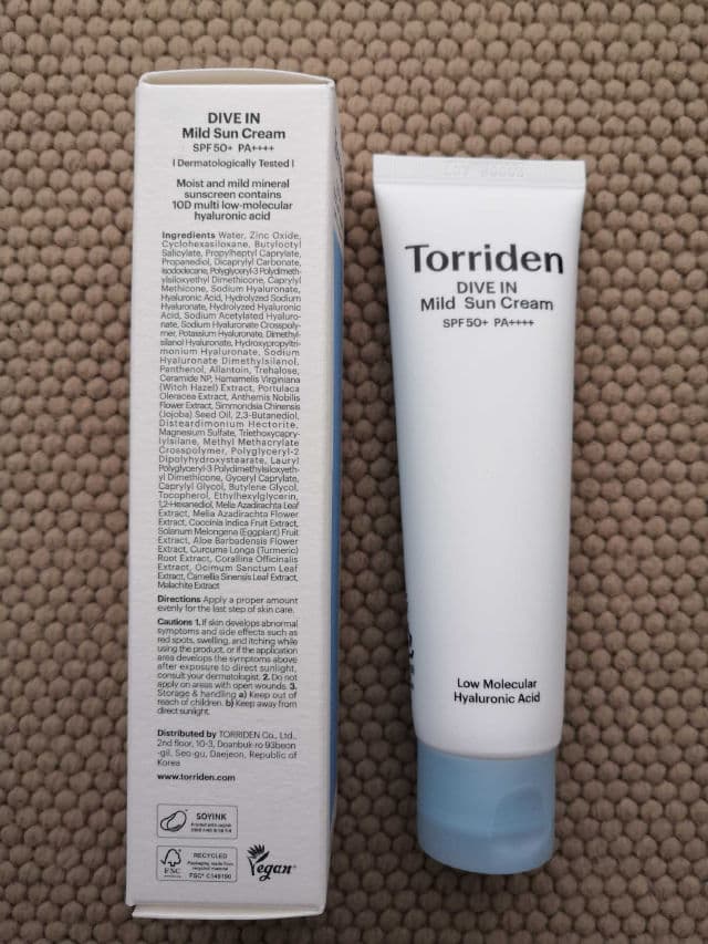 Torriden Dive-in Mild Sun Cream SPF 50+ PA++++ review photo by Pickybina