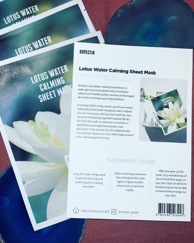 Rovectin [Discontinued] Lotus Water Calming Sheet Mask review photo by AriZombieSkincare